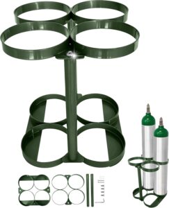 Detachable Oxygen Tank Holder (4) for E, D, M9/C Cylinders - Green