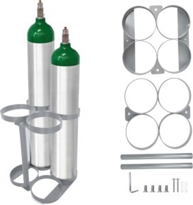 Detachable Oxygen Tank Holder (4) for E, D, M9/C Cylinders - Grey