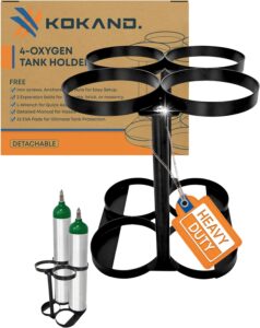 Detachable Oxygen Tank Holder (4) for E, D, M9/C Cylinders - Black
